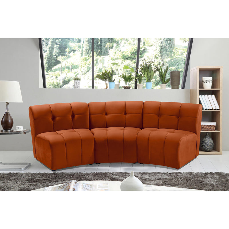 Meridian Limitless Cognac Velvet 3pc. Modular Sectional IMAGE 12