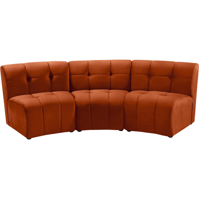 Meridian Limitless Cognac Velvet 3pc. Modular Sectional IMAGE 1