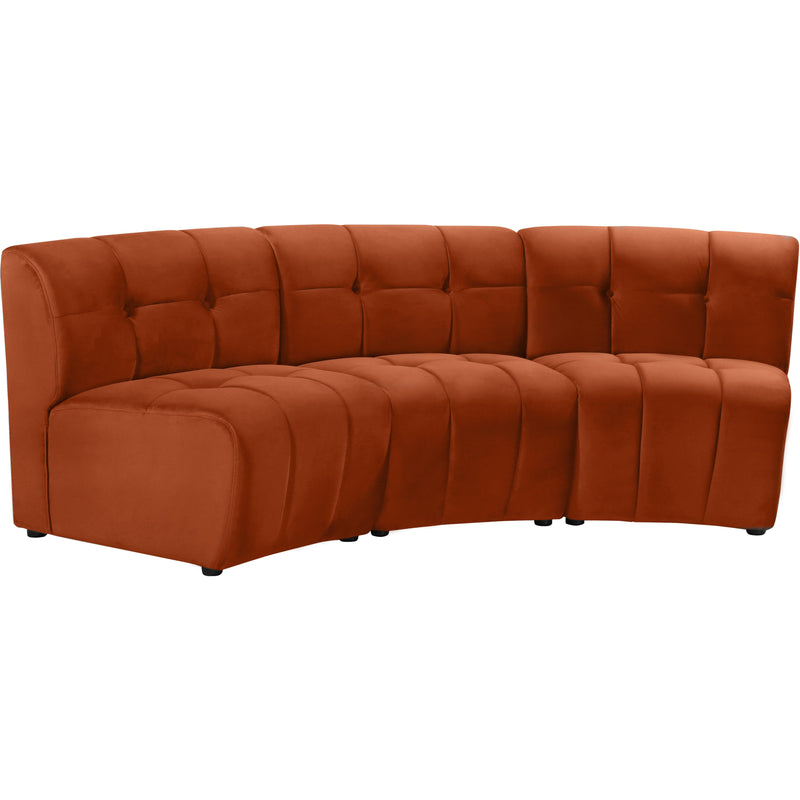 Meridian Limitless Cognac Velvet 3pc. Modular Sectional IMAGE 2