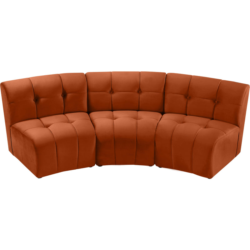 Meridian Limitless Cognac Velvet 3pc. Modular Sectional IMAGE 4