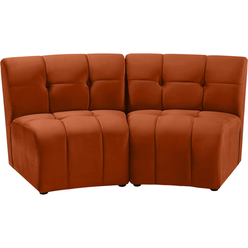 Meridian Limitless Cognac Velvet 2pc. Modular Sectional IMAGE 1