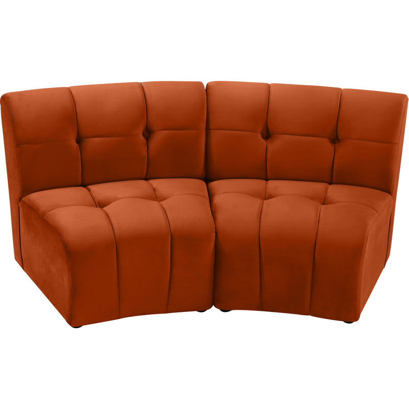 Meridian Limitless Cognac Velvet 2pc. Modular Sectional IMAGE 4