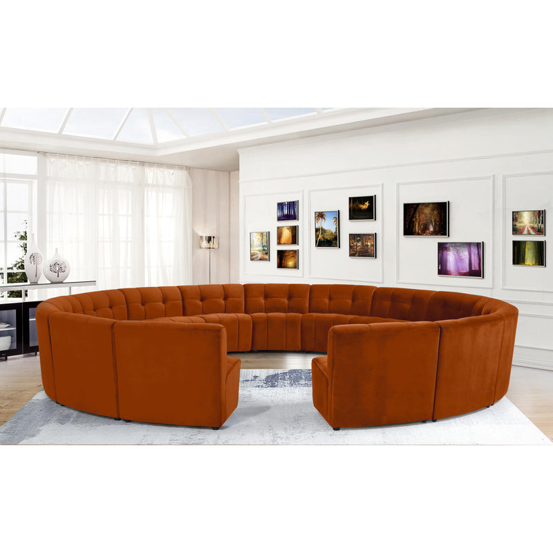 Meridian Limitless Cognac Velvet 15pc. Modular Sectional IMAGE 11