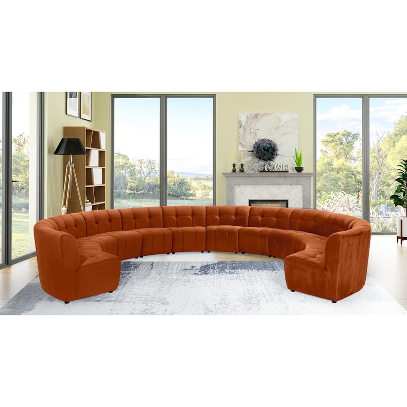 Meridian Limitless Cognac Velvet 12pc. Modular Sectional IMAGE 12