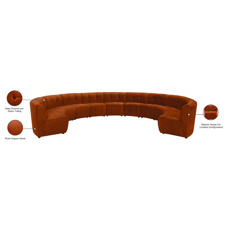 Meridian Limitless Cognac Velvet 11 pc Modular Sectional IMAGE 14