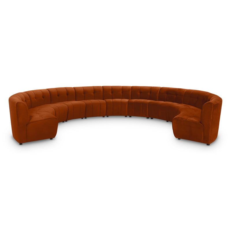 Meridian Limitless Cognac Velvet 11pc. Modular Sectional IMAGE 1