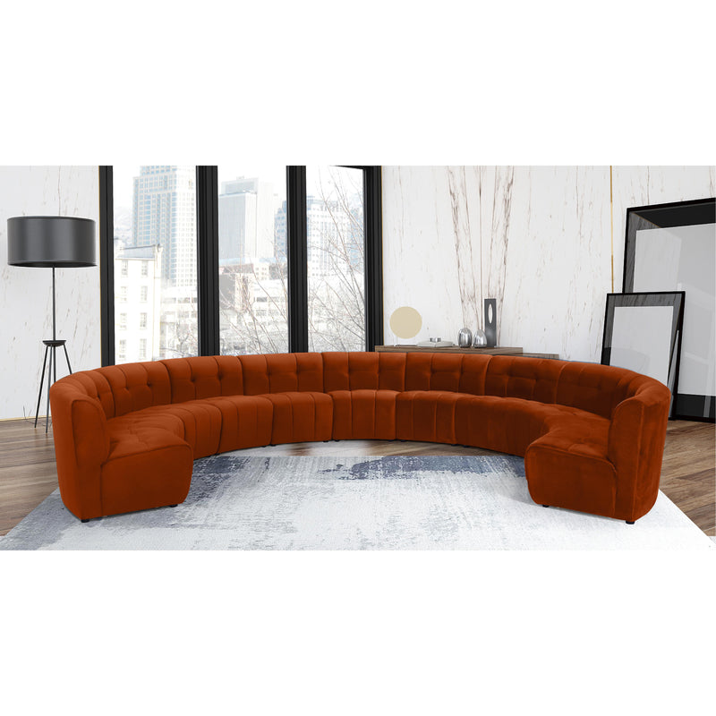 Meridian Limitless Cognac Velvet 11pc. Modular Sectional IMAGE 2