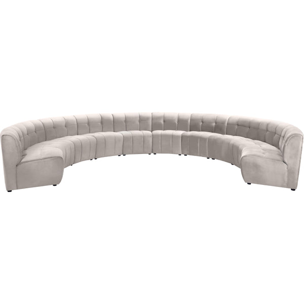 Meridian Limitless Cream Velvet 10pc. Modular Sectional IMAGE 1