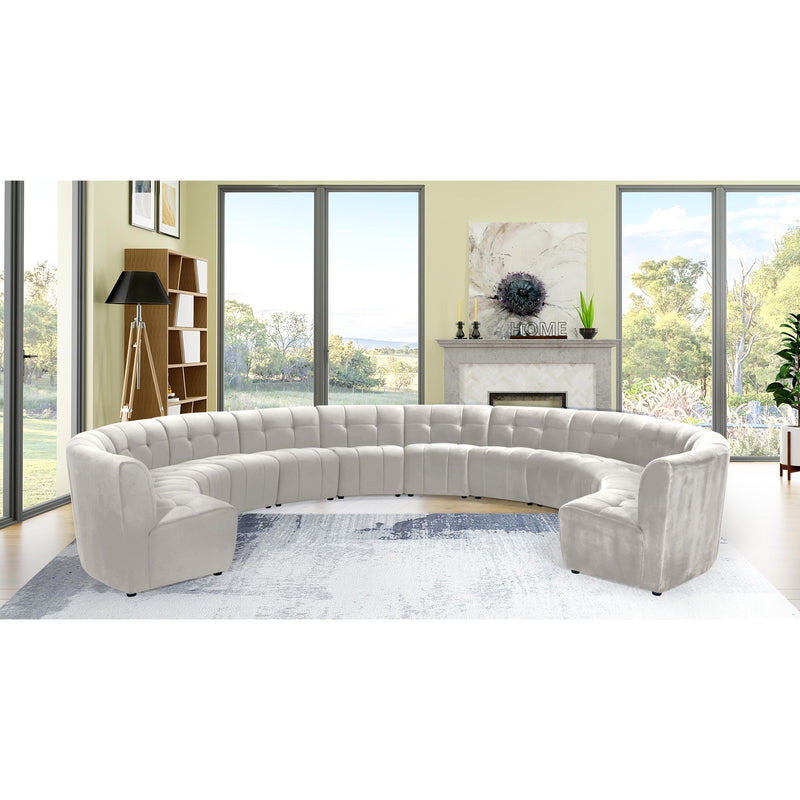 Meridian Limitless Cream Velvet 12pc. Modular Sectional IMAGE 12