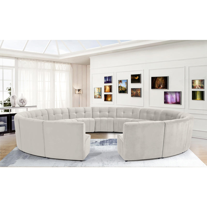 Meridian Limitless Cream Velvet 15pc. Modular Sectional IMAGE 11