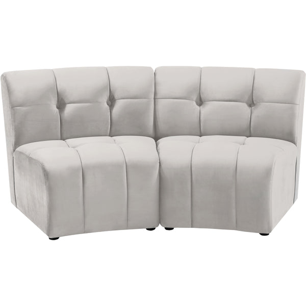 Meridian Limitless Cream Velvet 2pc. Modular Sectional IMAGE 1