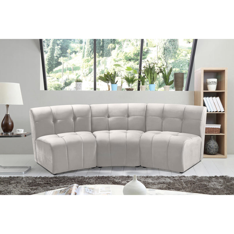 Meridian Limitless Cream Velvet 3pc. Modular Sectional IMAGE 12