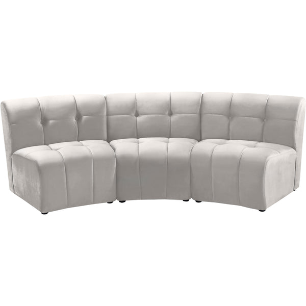 Meridian Limitless Cream Velvet 3pc. Modular Sectional IMAGE 1