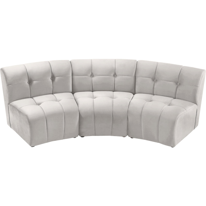 Meridian Limitless Cream Velvet 3pc. Modular Sectional IMAGE 4