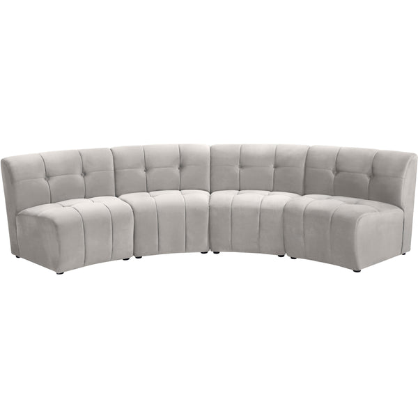 Meridian Limitless Cream Velvet 4pc. Modular Sectional IMAGE 1