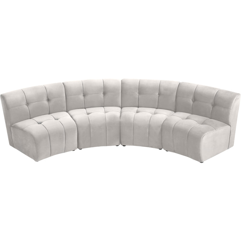 Meridian Limitless Cream Velvet 4pc. Modular Sectional IMAGE 4