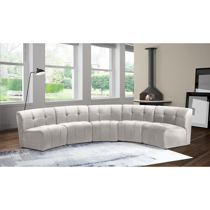 Meridian Limitless Cream Velvet 5pc. Modular Sectional IMAGE 12