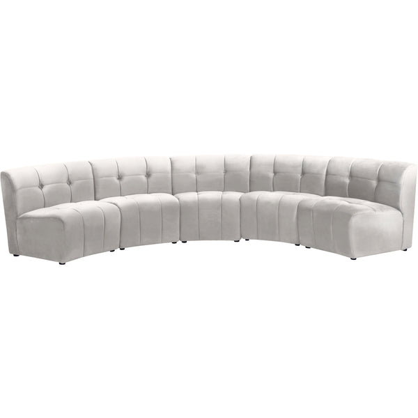 Meridian Limitless Cream Velvet 5pc. Modular Sectional IMAGE 1