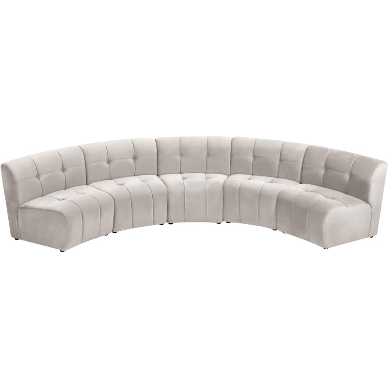 Meridian Limitless Cream Velvet 5pc. Modular Sectional IMAGE 4