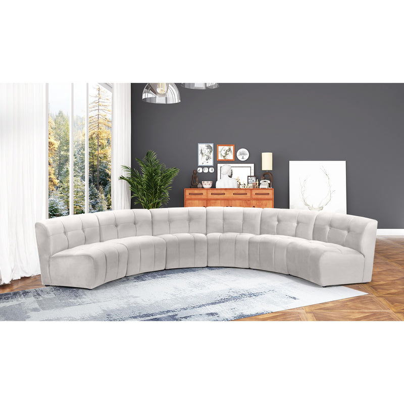 Meridian Limitless Cream Velvet 6pc. Modular Sectional IMAGE 12