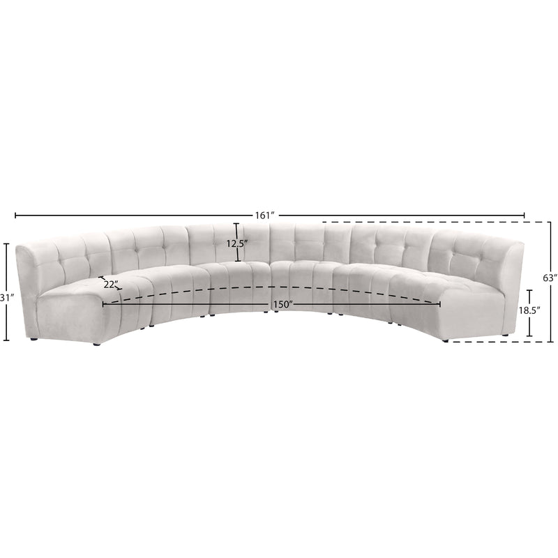 Meridian Limitless Cream Velvet 6 pc Modular Sectional IMAGE 13