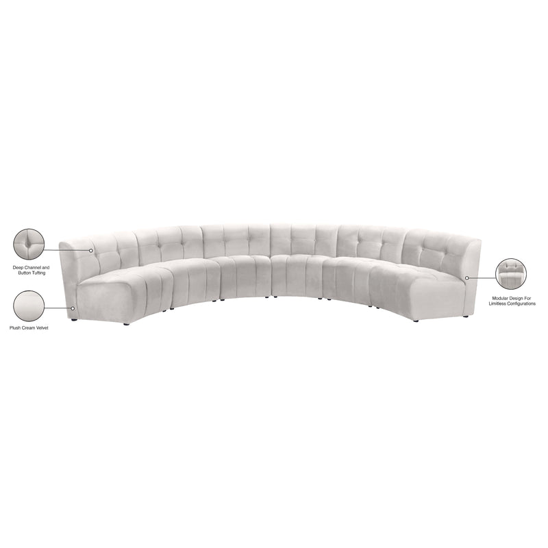 Meridian Limitless Cream Velvet 6 pc Modular Sectional IMAGE 14