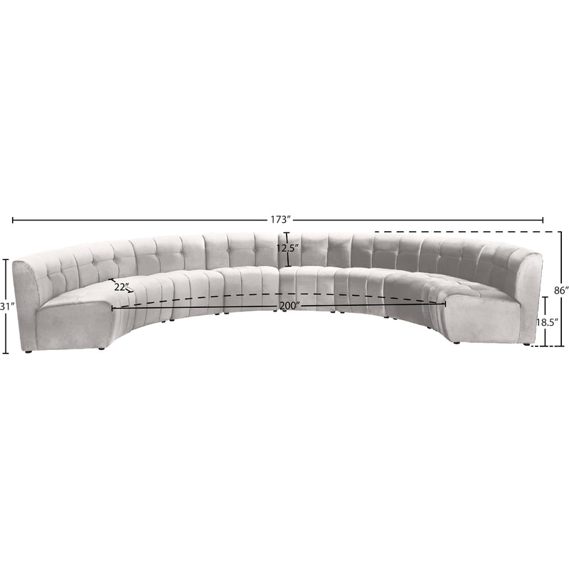 Meridian Limitless Cream Velvet 8 pc Modular Sectional IMAGE 13
