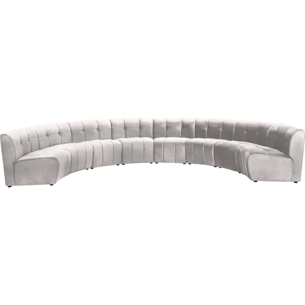 Meridian Limitless Cream Velvet 8pc. Modular Sectional IMAGE 1