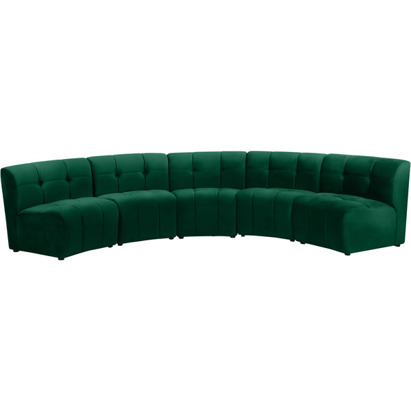 Meridian Limitless Green Velvet 5pc. Modular Sectional IMAGE 1