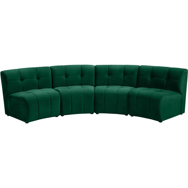 Meridian Limitless Green Velvet 4pc. Modular Sectional IMAGE 1