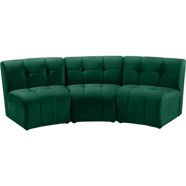 Meridian Limitless Green Velvet 3pc. Modular Sectional IMAGE 1