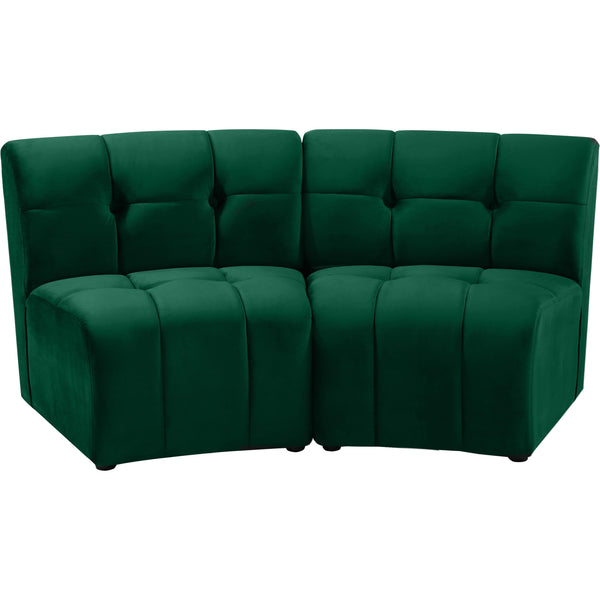 Meridian Limitless Green Velvet 2pc. Modular Sectional IMAGE 1