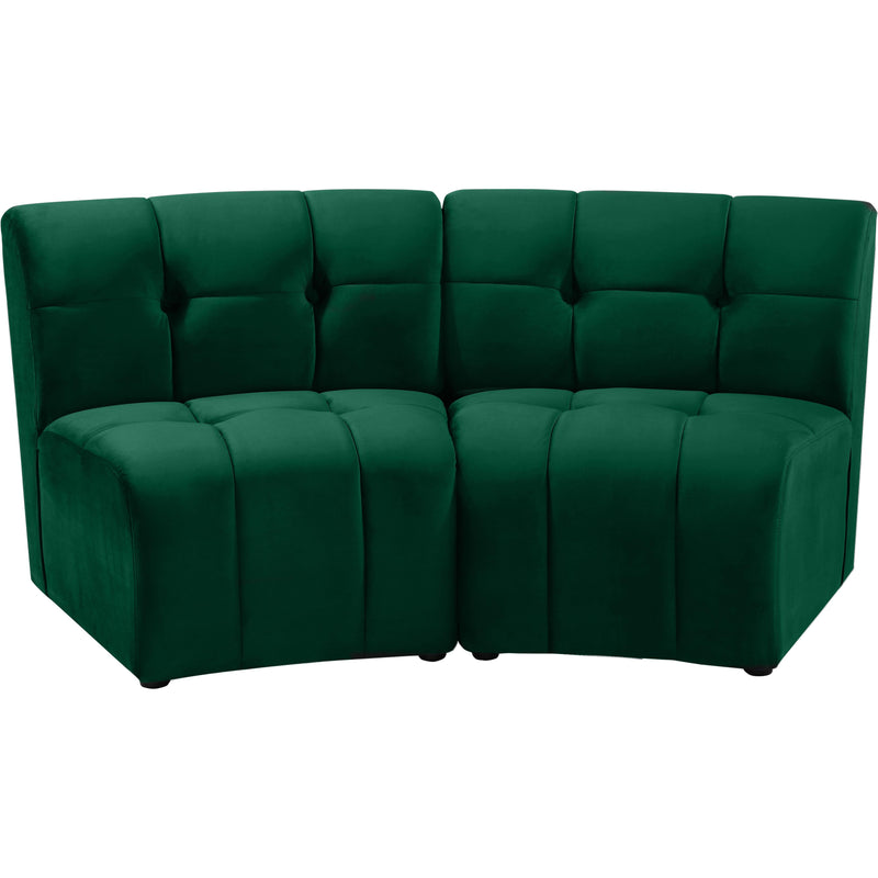 Meridian Limitless Green Velvet 2pc. Modular Sectional IMAGE 1