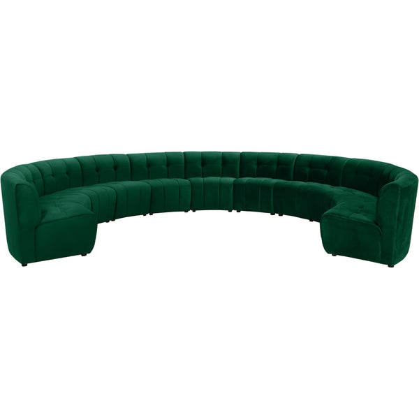 Meridian Limitless Green Velvet 11pc. Modular Sectional IMAGE 1