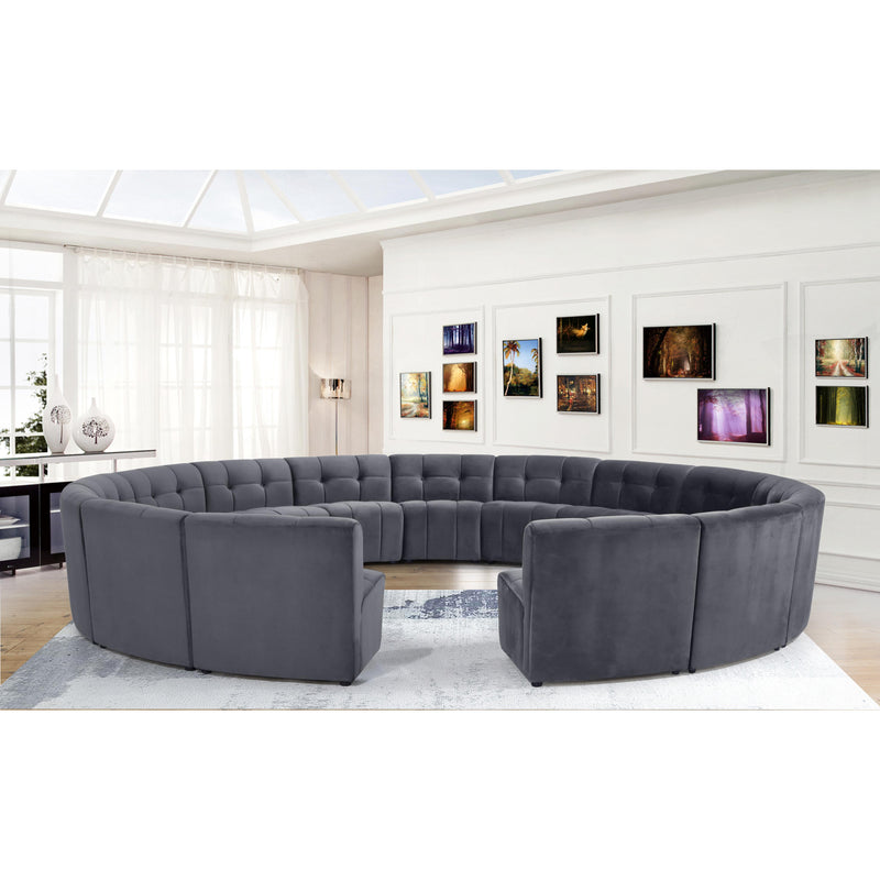 Meridian Limitless Grey Velvet 15pc. Modular Sectional IMAGE 11