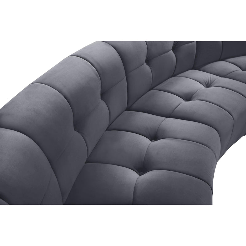 Meridian Limitless Grey Velvet 15pc. Modular Sectional IMAGE 5