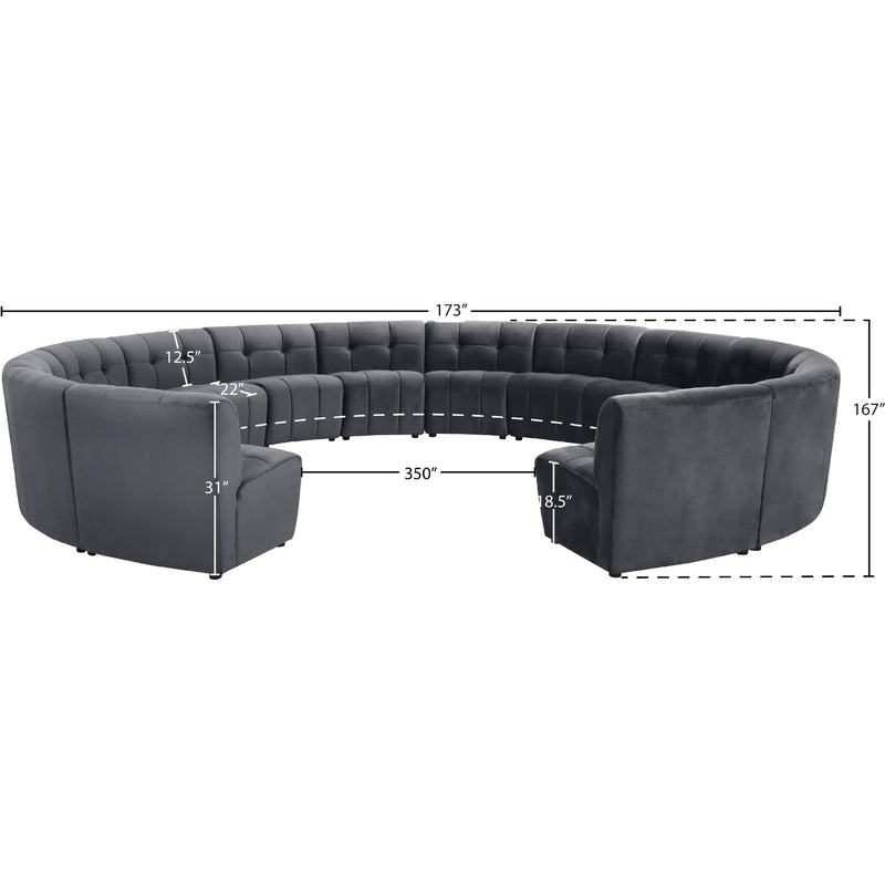 Meridian Limitless Grey Velvet 14 pc Modular Sectional IMAGE 12