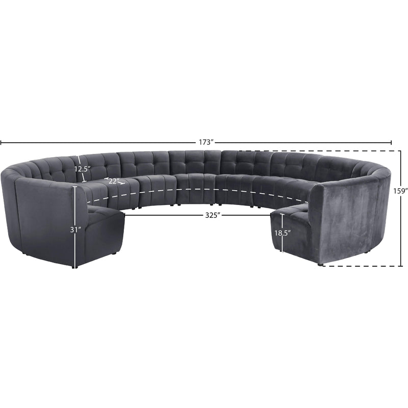 Meridian Limitless Grey Velvet 13 pc Modular Sectional IMAGE 13