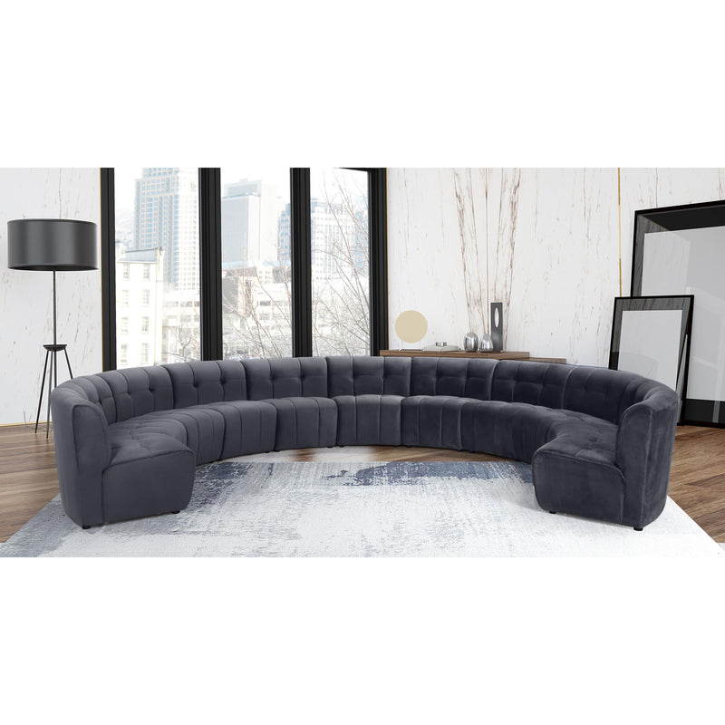 Meridian Limitless Grey Velvet 11pc. Modular Sectional IMAGE 12