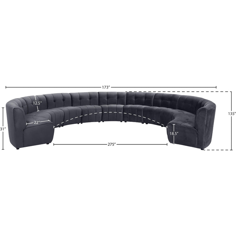 Meridian Limitless Grey Velvet 11 pc Modular Sectional IMAGE 13