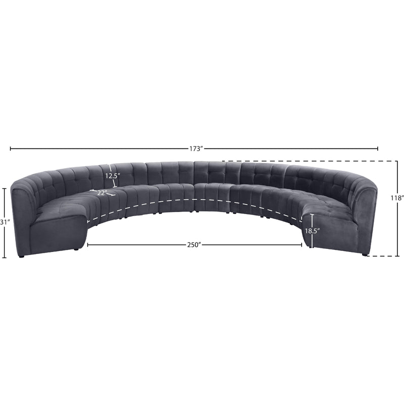 Meridian Limitless Grey Velvet 10 pc Modular Sectional IMAGE 13