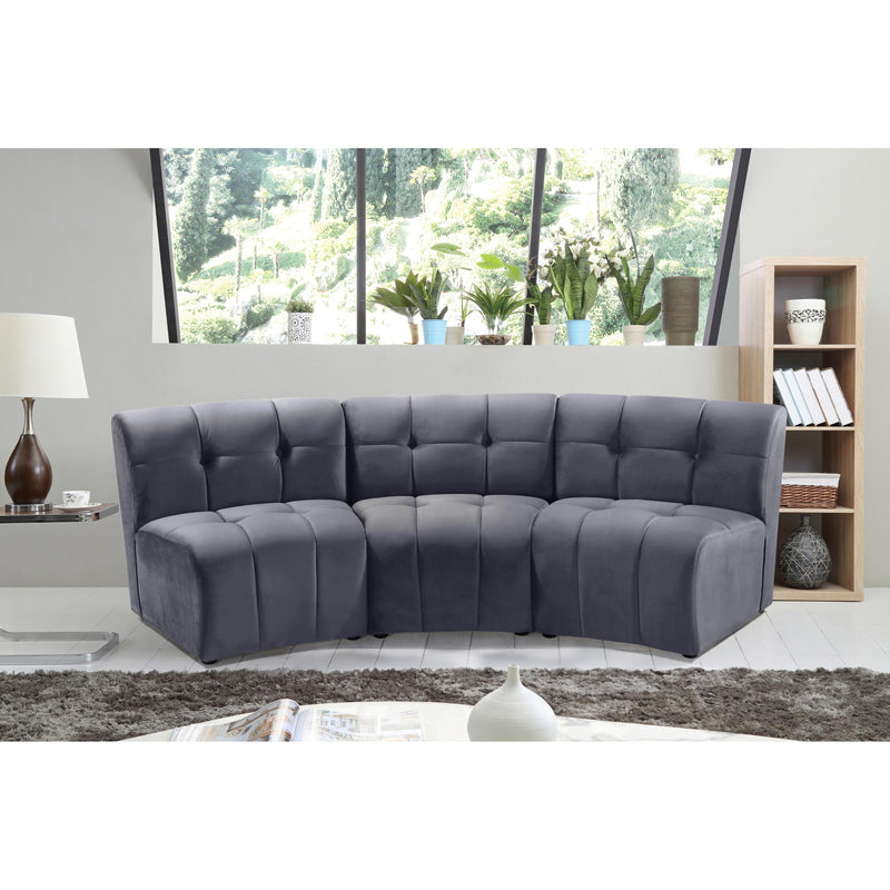 Meridian Limitless Grey Velvet 3pc. Modular Sectional IMAGE 12