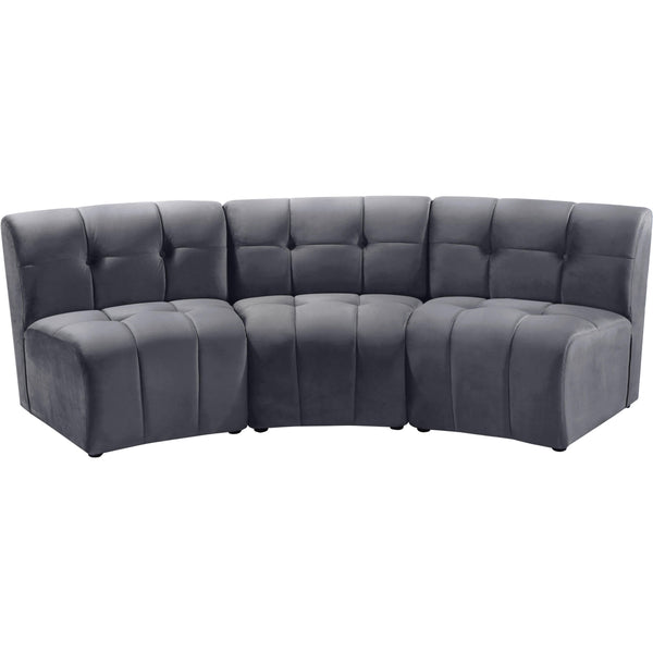 Meridian Limitless Grey Velvet 3pc. Modular Sectional IMAGE 1