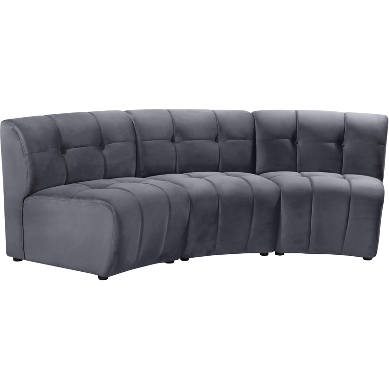 Meridian Limitless Grey Velvet 3pc. Modular Sectional IMAGE 2