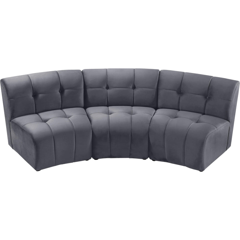 Meridian Limitless Grey Velvet 3pc. Modular Sectional IMAGE 4