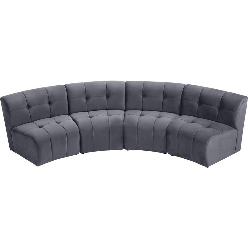 Meridian Limitless Grey Velvet 4pc. Modular Sectional IMAGE 4