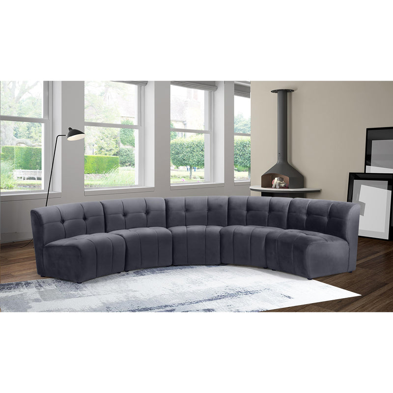 Meridian Limitless Grey Velvet 5pc. Modular Sectional IMAGE 12