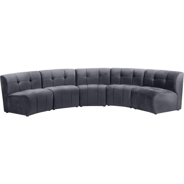 Meridian Limitless Grey Velvet 5pc. Modular Sectional IMAGE 1