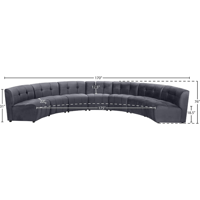 Meridian Limitless Grey Velvet 7 pc Modular Sectional IMAGE 13