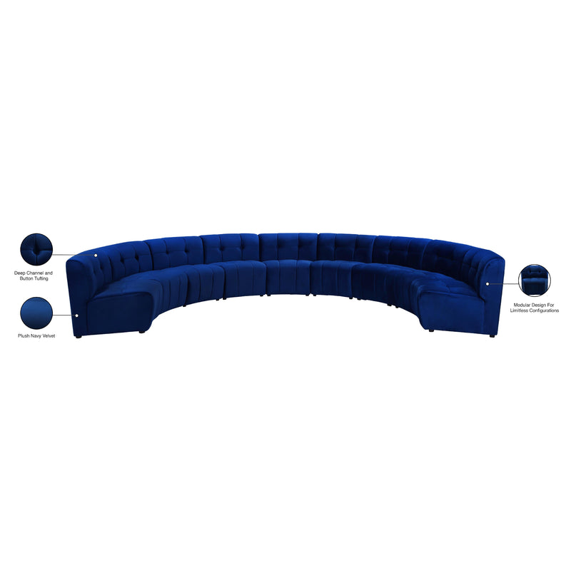 Meridian Limitless Navy Velvet 9 pc Modular Sectional IMAGE 14